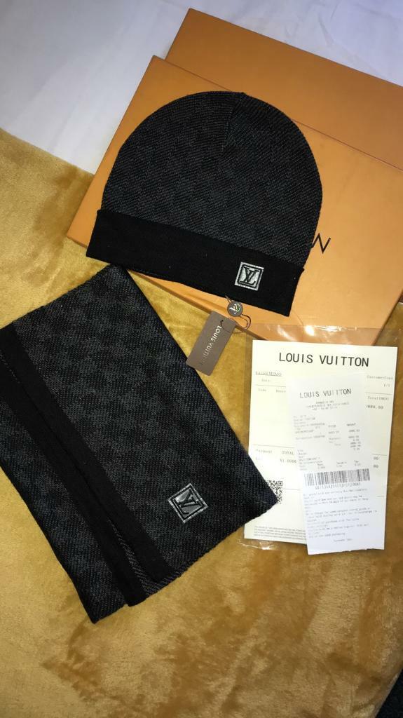 louis vuitton beanie and scarf